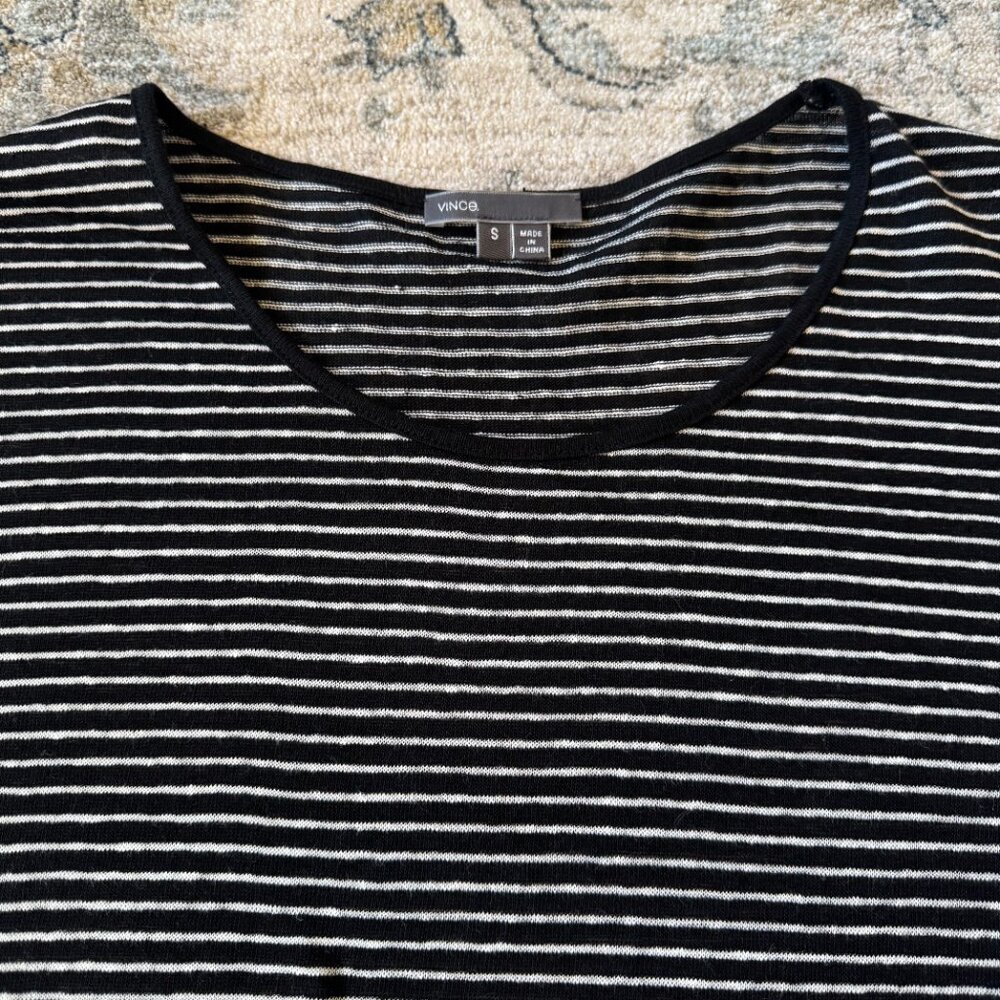 Vince Striped Cocoon Scoop Neck Tee - Picture 4 of 9
